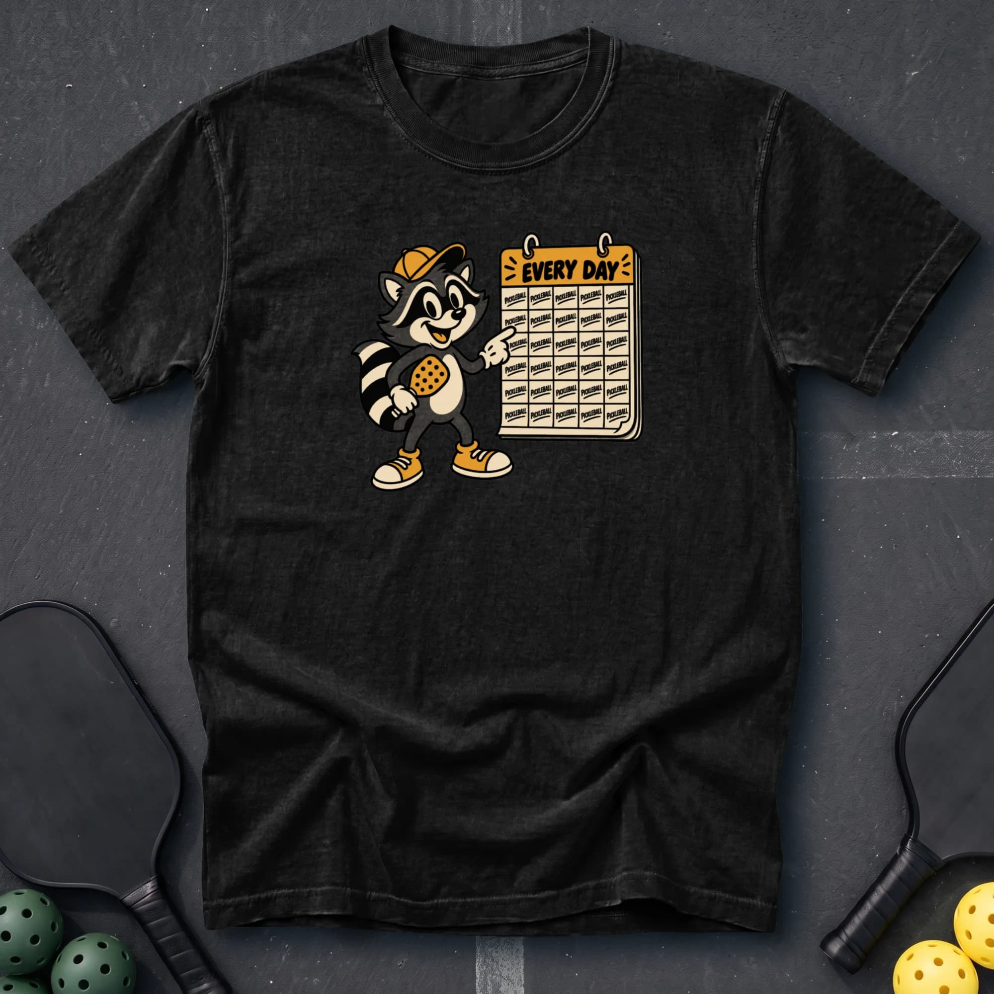 Every Day Tee in Black pickleball t-shirt
