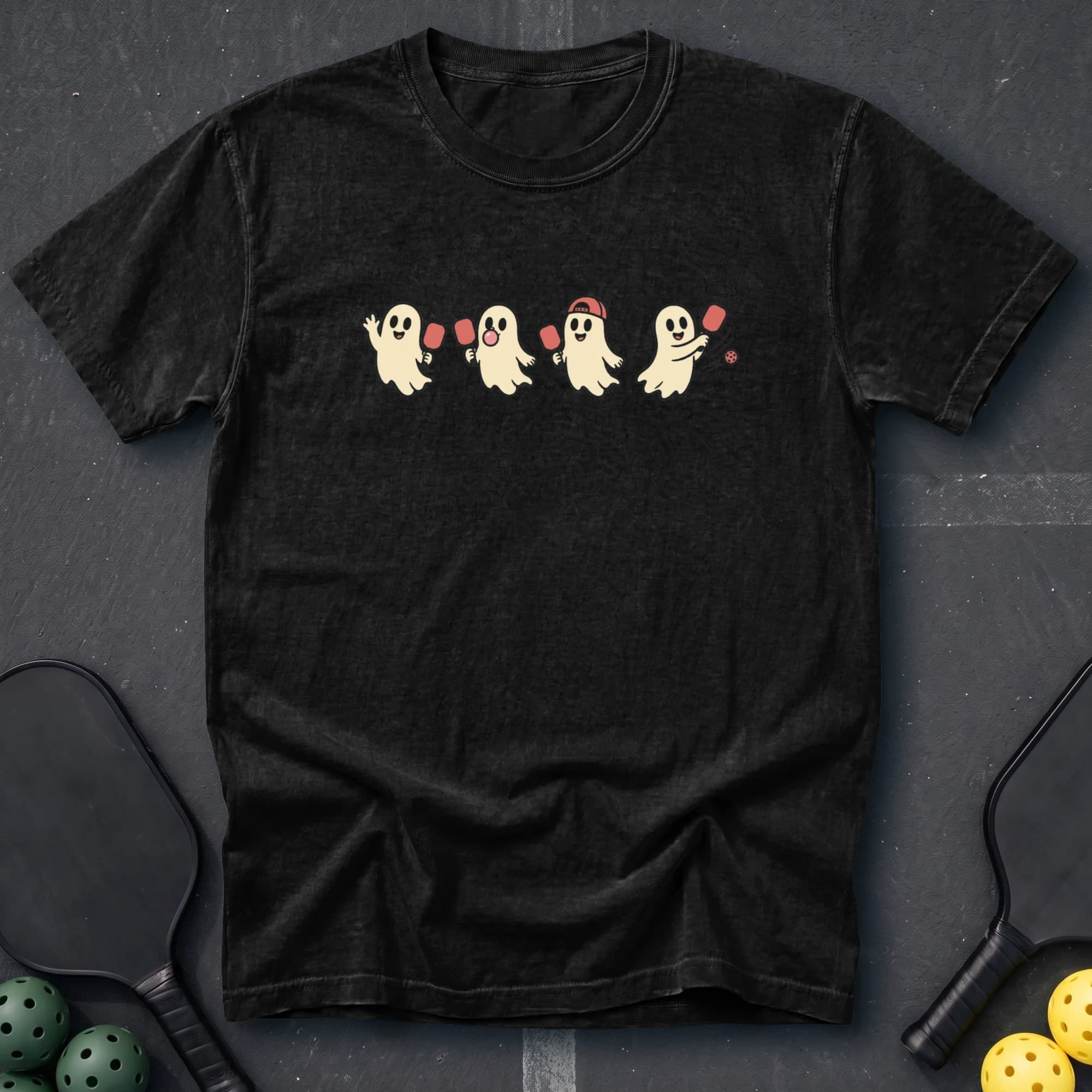 Pickleball Ghosts Tee in Black