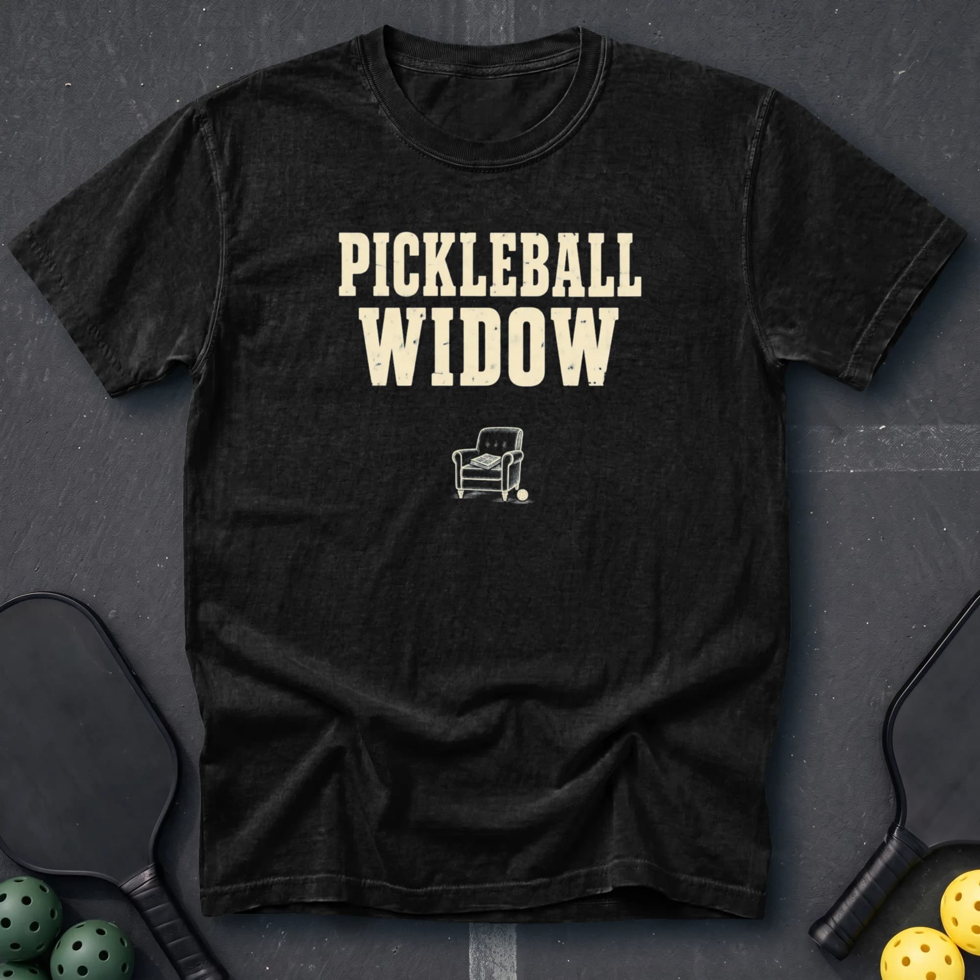 Pickleball Widow Tee in Black