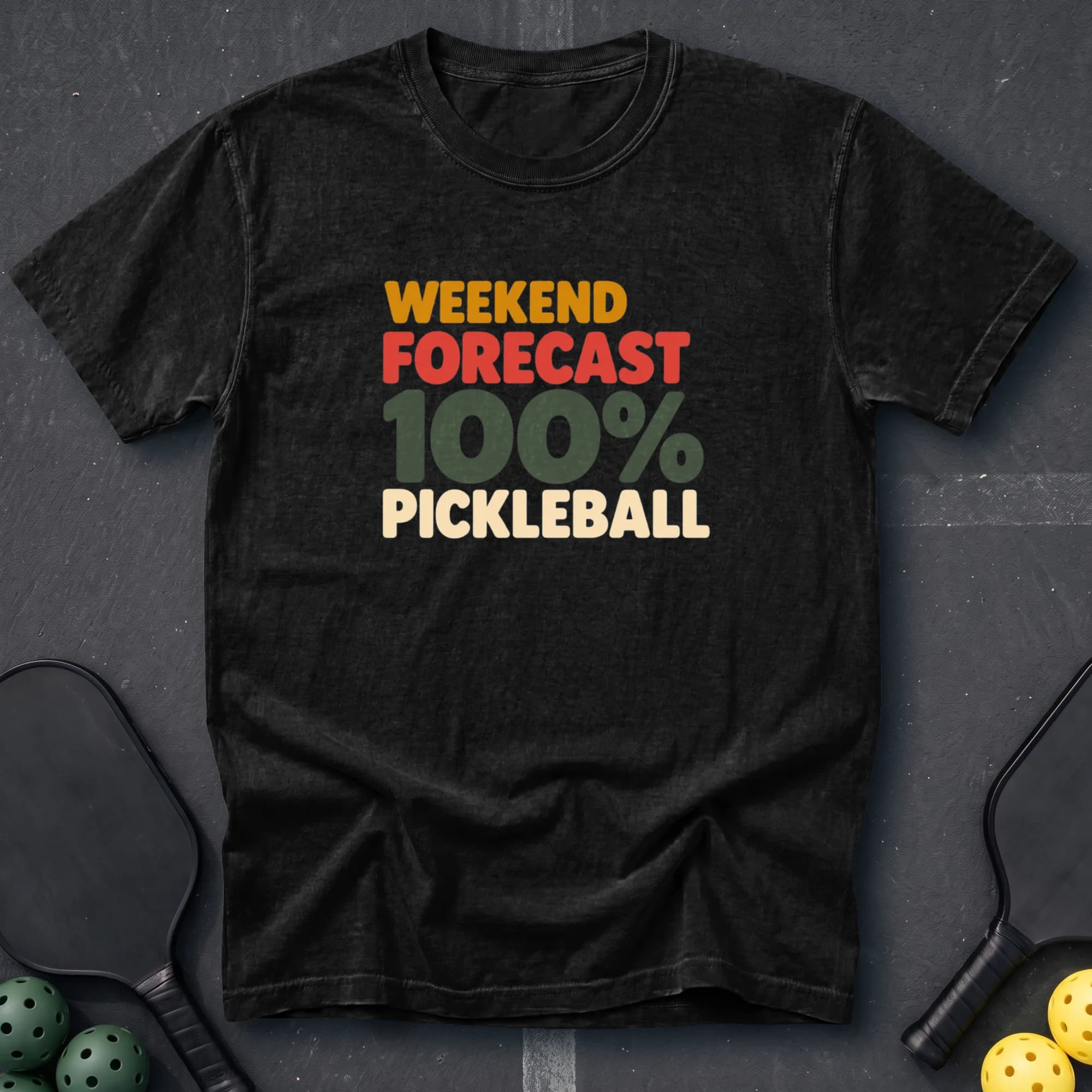 Weekend Forecast: 100% Pickleball Tee in Black