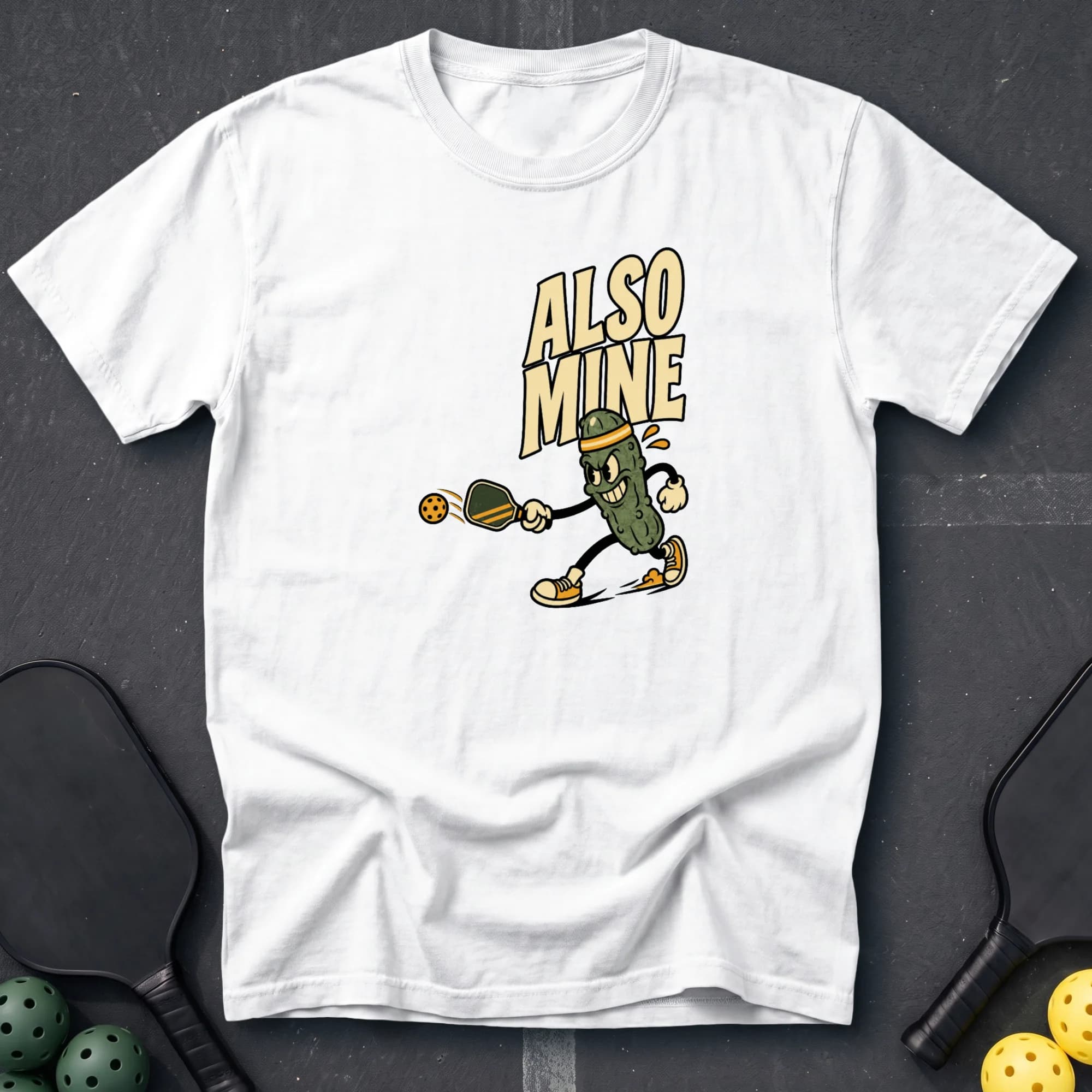 Also Mine Tee in White pickleball t-shirt