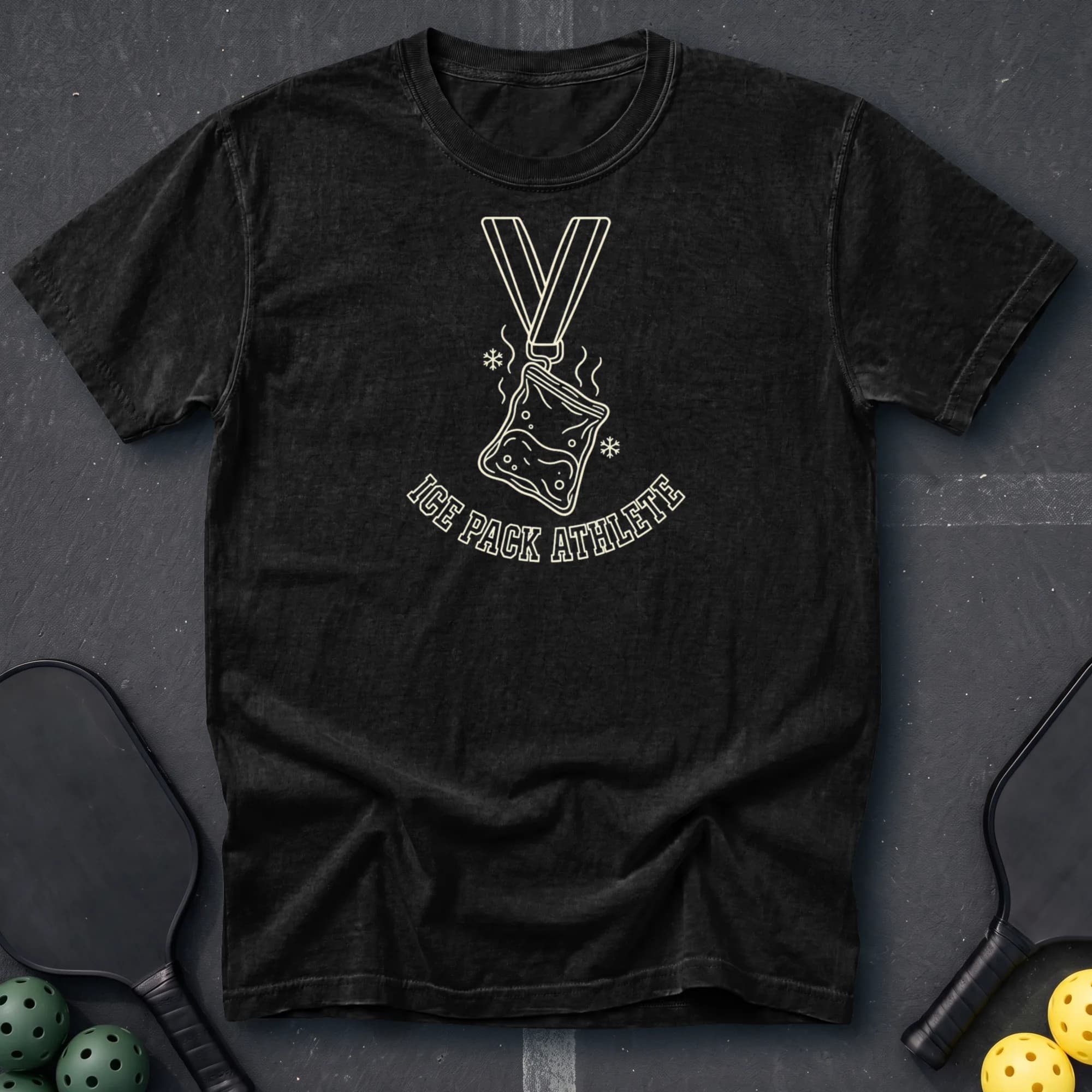 Ice Rink Athlete Tee in Black pickleball t-shirt