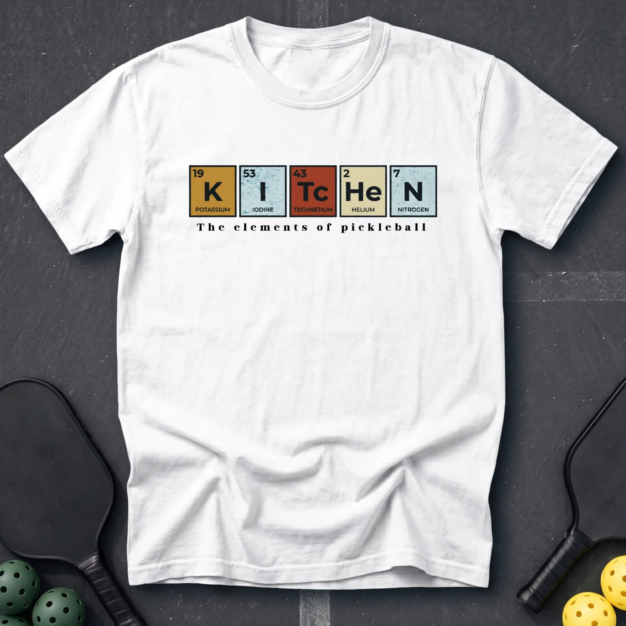 Kitchen Elements Tee in White pickleball t-shirt