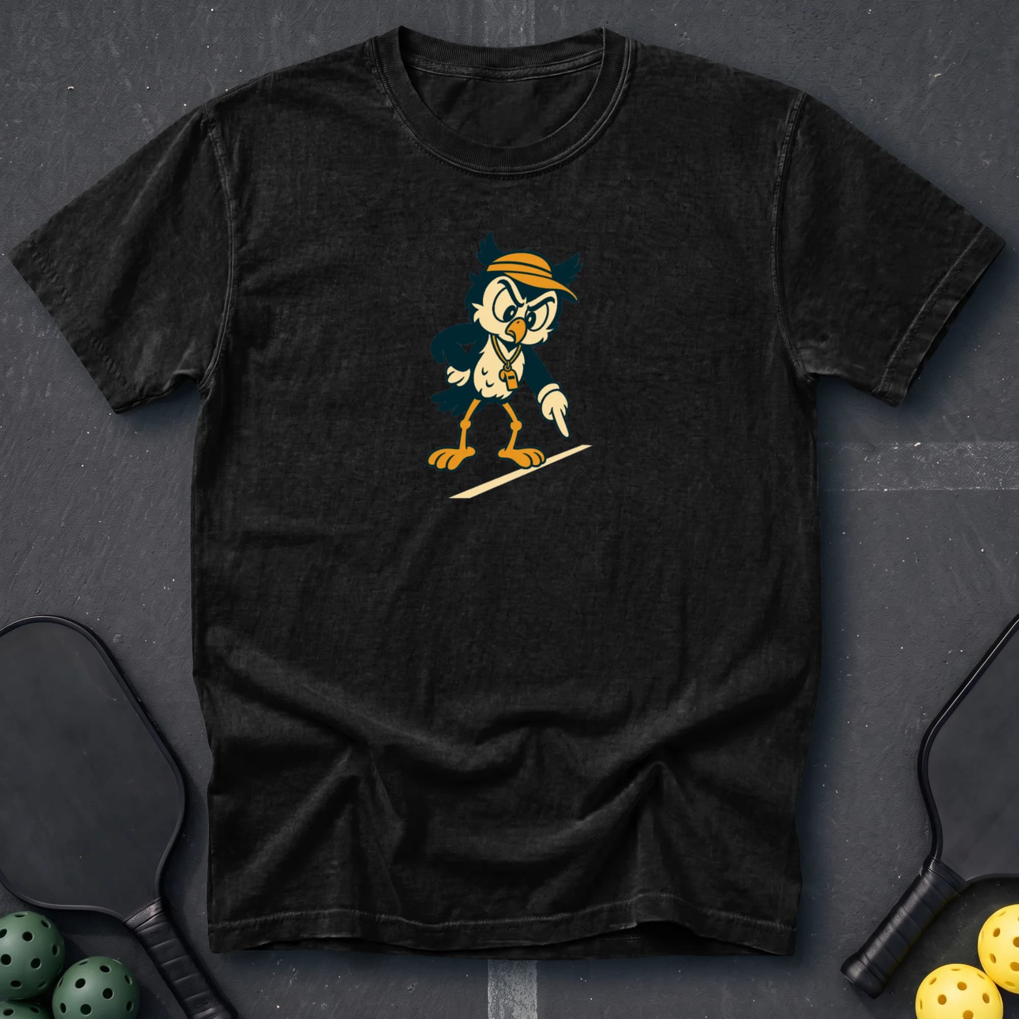 Mid-Match Tee in Black pickleball t-shirt