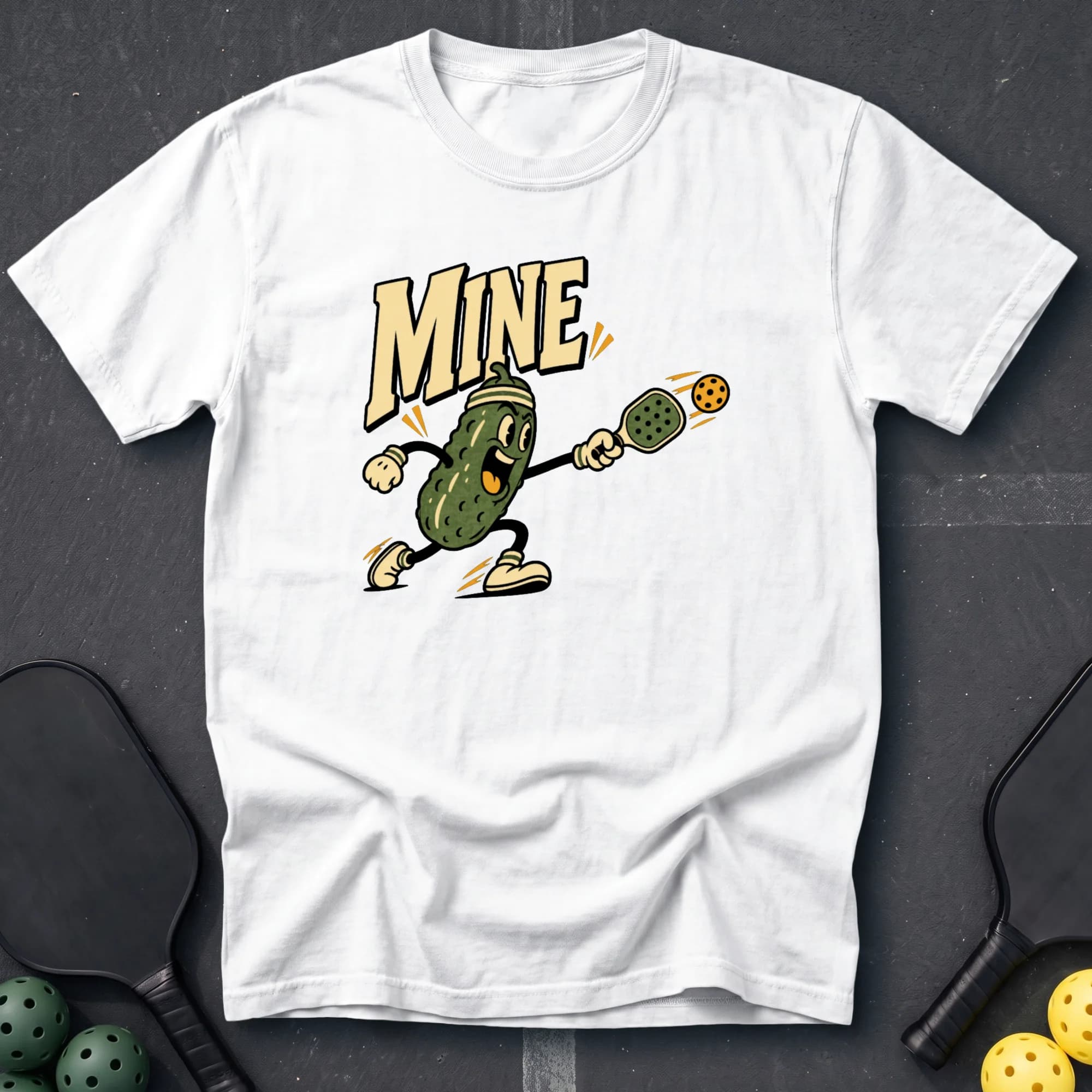 Mine Tee in White pickleball t-shirt
