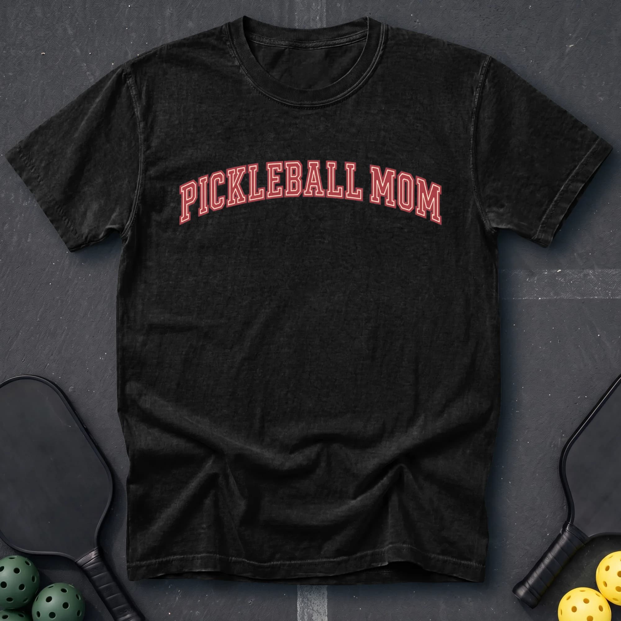 Pickleball Mom Tee in Black
