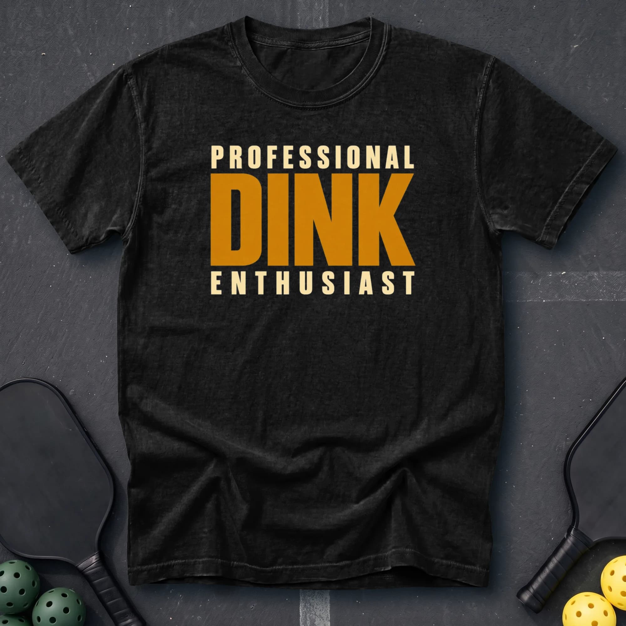 Professional Dink Enthusiast Tee in Black pickleball t-shirt