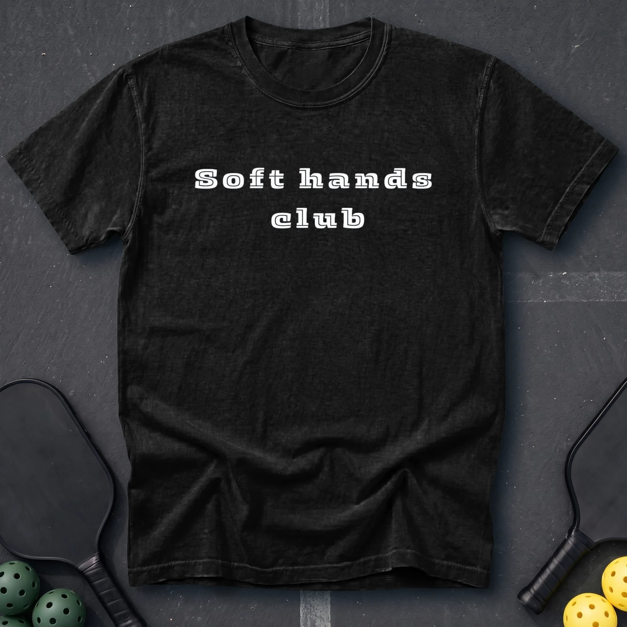 Soft Hands Club Tee in Black pickleball t-shirt