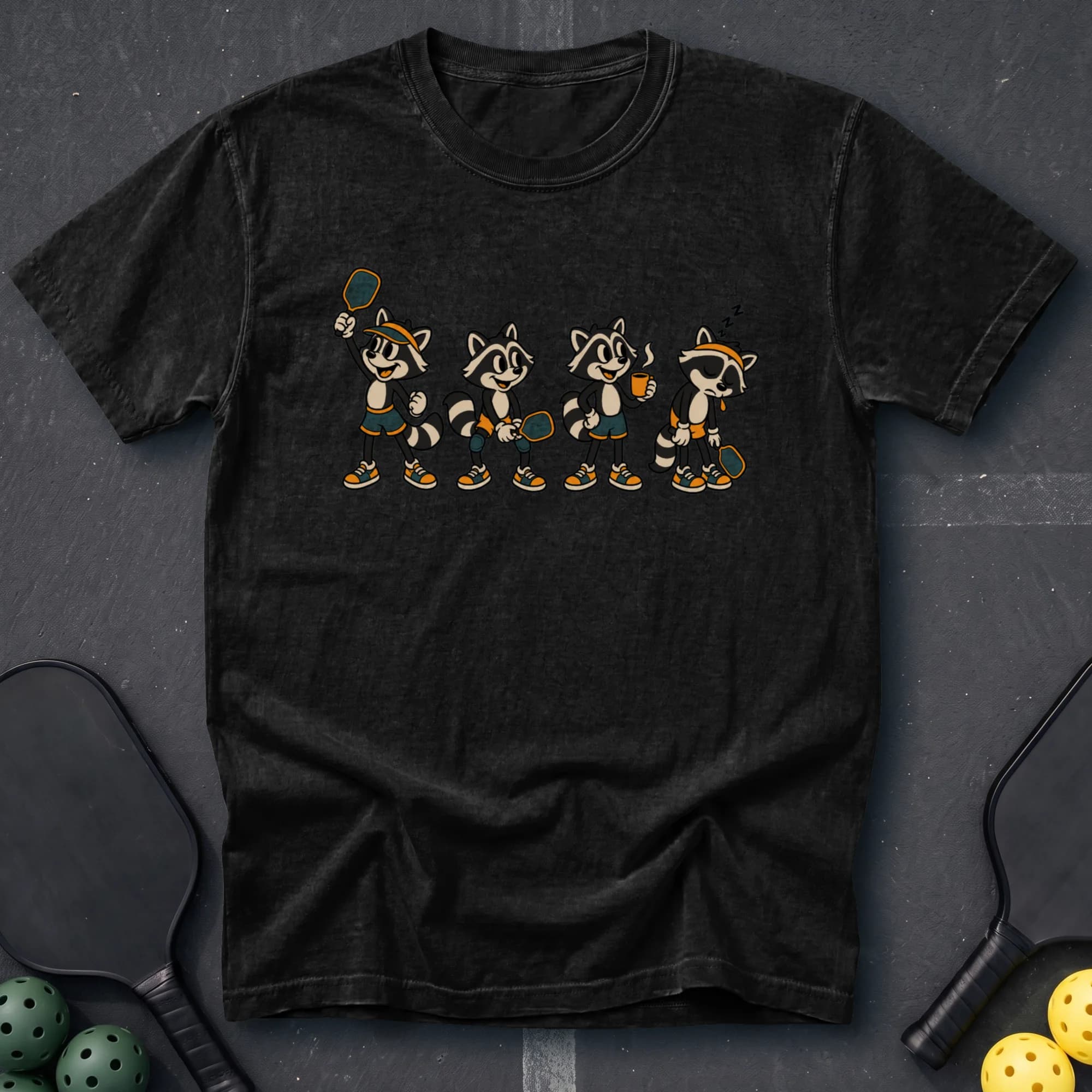 The Whole Crew Tee in Black pickleball t-shirt
