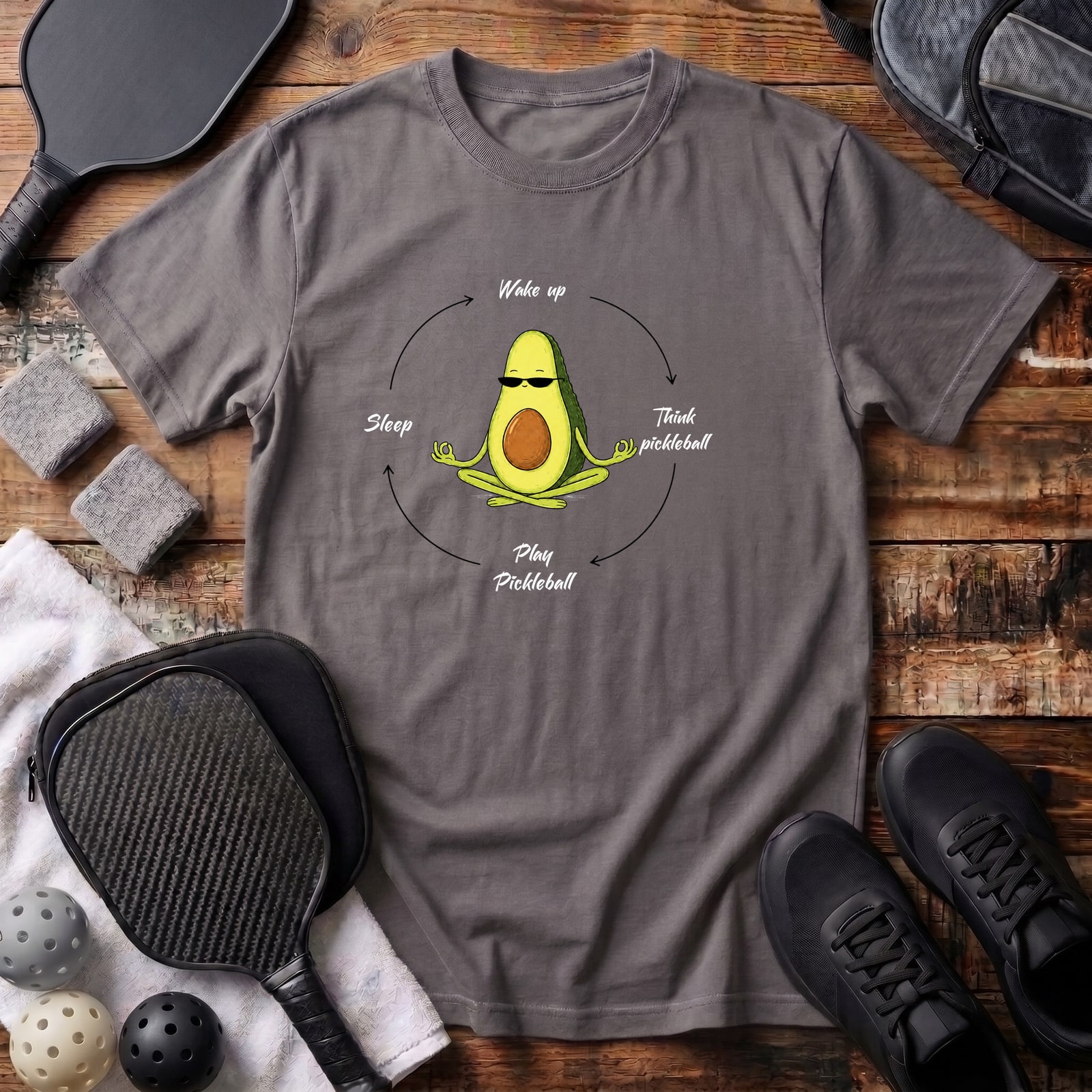 Pickleball Daily Routine Tee in Grey