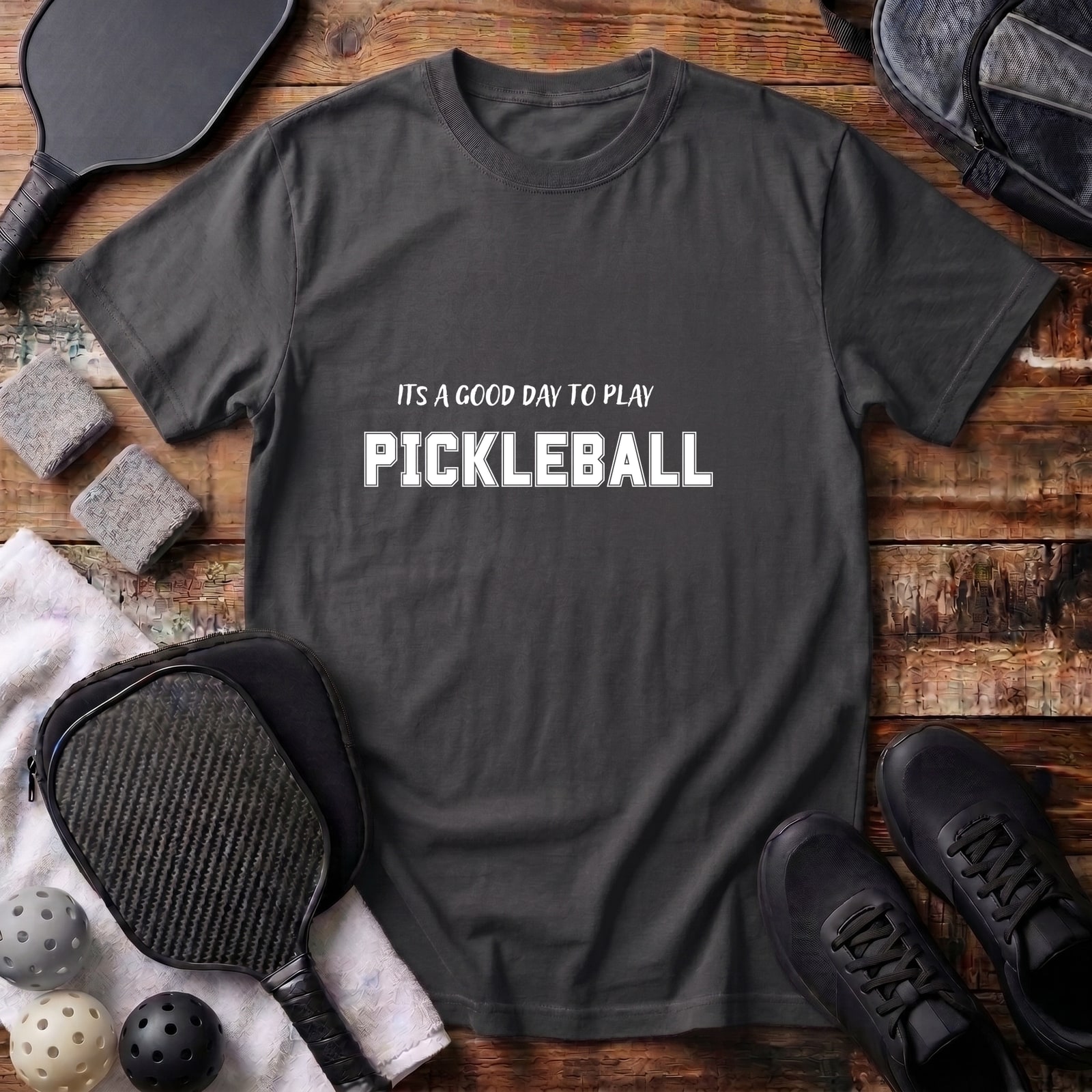Its A Good Day To Play Pickleball Tee in Black