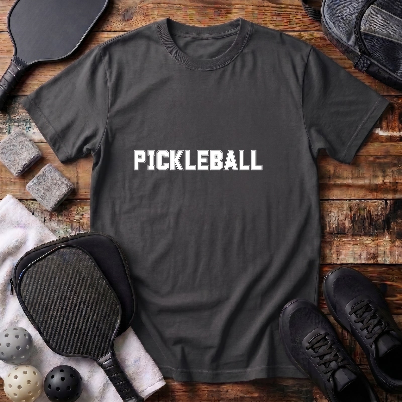 Pickleball Varsity Tee in Black