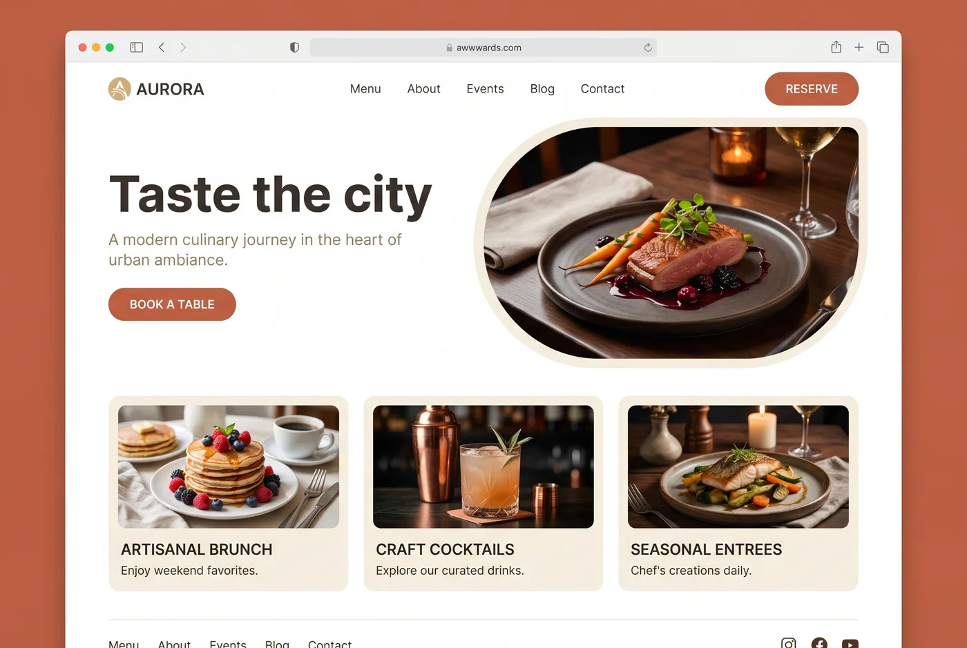 Web de restaurante